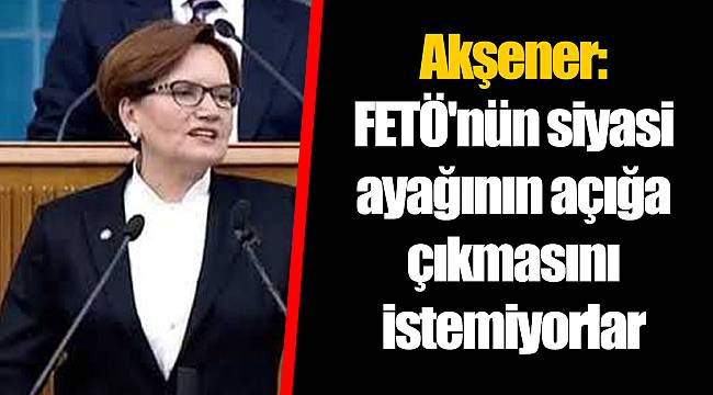 Akşener: FETÖ'nün siyasi ayağının açığa çıkmasını istemiyorlar