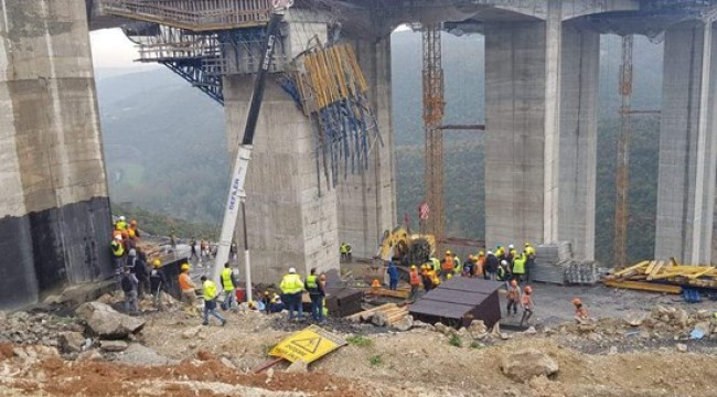 Gebze'de viyadükte çökme: 5 işçi beton altında!