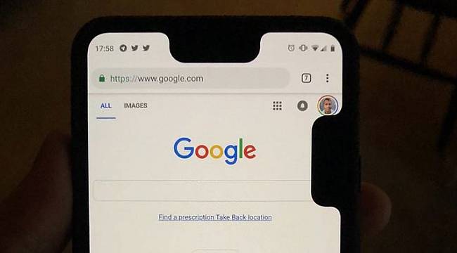 Google Pixel 3 XL'de çentik problemi