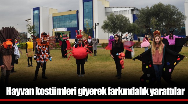 Hayvan kostümleri giyerek farkındalık yarattılar
