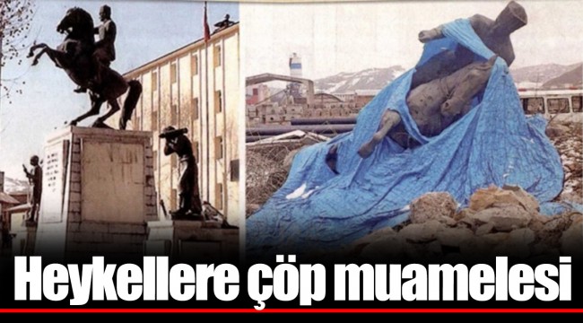 Heykellere çöp muamelesi