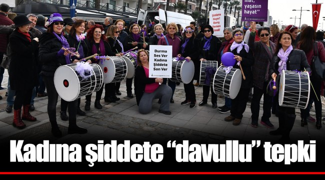 Kadına şiddete “davullu” tepki