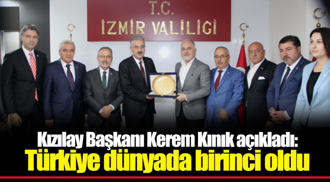 Kızılay Başkanı Kerem Kınık açıkladı:Türkiye dünyada birinci oldu