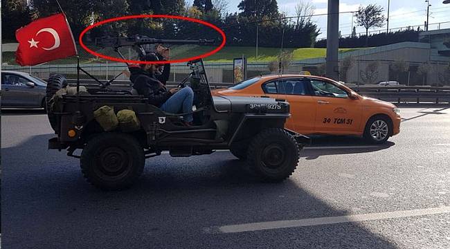 Maket uçaksavarlı cip, trafikten men edildi