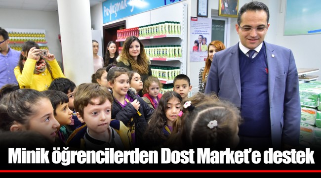 Minik öğrencilerden Dost Market’e destek