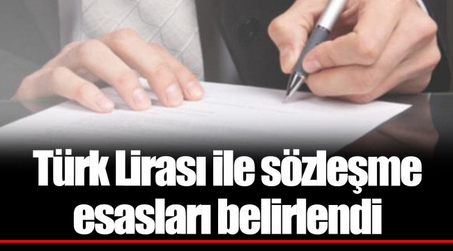Türk Lirası ile sözleşme esasları belirlendi