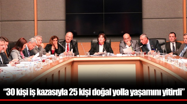 “30 kişi iş kazasıyla 25 kişi doğal yolla yaşamını yitirdi”
