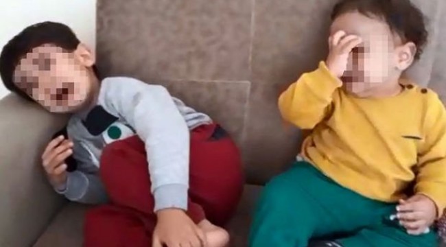 Kocası terk etti diye çocuklarını dövüp kameraya çekti!