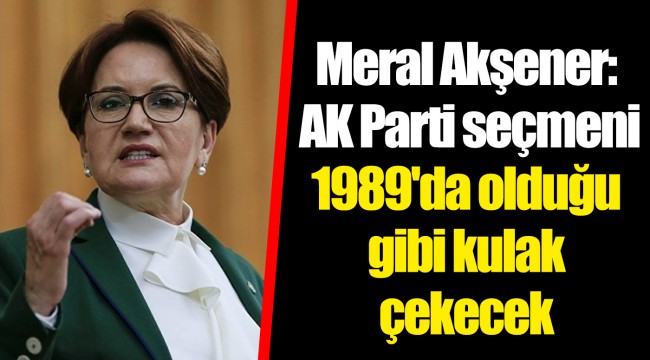 Meral Akşener: AK Parti seçmeni 1989'da olduğu gibi kulak çekecek
