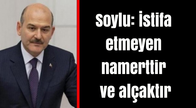 Soylu: İstifa etmeyen namerttir ve alçaktır