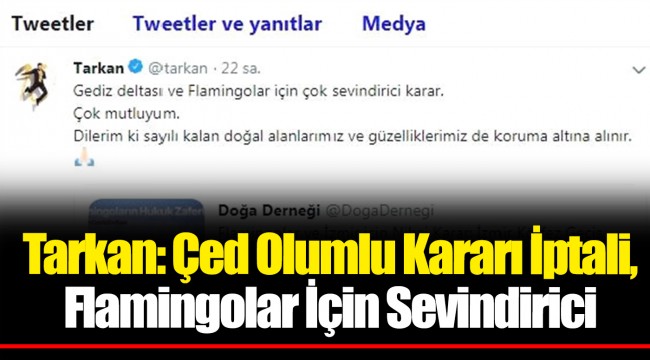 Tarkan: Çed Olumlu Kararı İptali, Flamingolar İçin Sevindirici