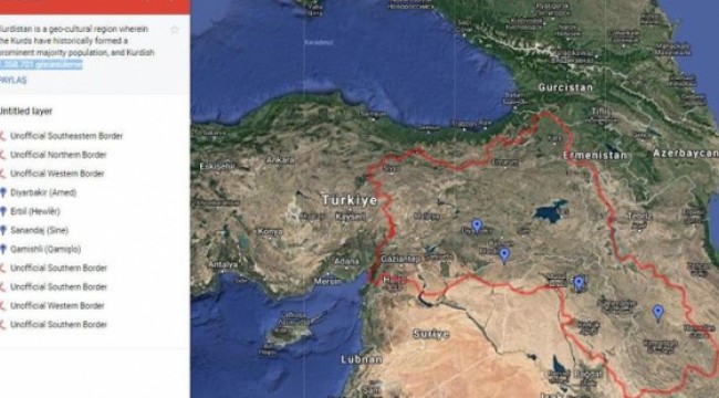 Türkiye'den Google'a Kürdistan başvurusu