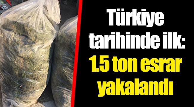 Türkiye tarihinde ilk: 1.5 ton esrar yakalandı