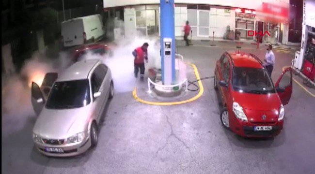 Bakırköy'de akaryakıt istasyonunda patlama kamerada