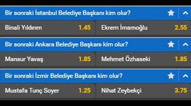 3 büyükşehir için seçim bahisleri açıldı!