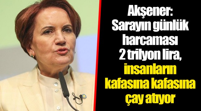 Akşener: Sarayın günlük harcaması 2 trilyon lira, insanların kafasına kafasına çay atıyor