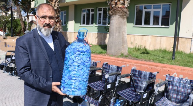 Çocukların topladığı mavi kapaklar engellilere umut oldu