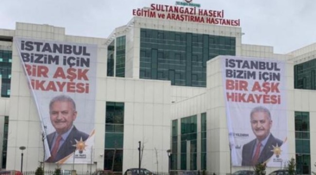 Devlet hastanesinde tepki çeken afişler!