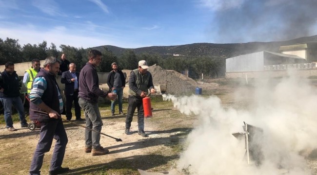 Su pompasında yangın tatbikatı