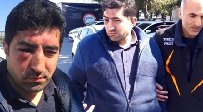 Taksiciyi havalimanında meslektaşları darp etti