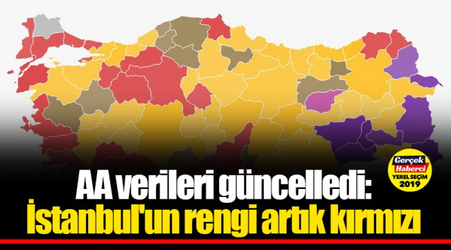 AA verileri güncelledi: İstanbul'un rengi artık kırmızı