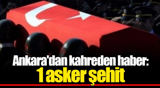 Ankara'dan kahreden haber: 1 asker şehit