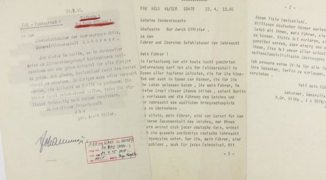 Hitler’in son telgrafı satışa çıkıyor