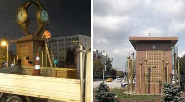 Yavaş talimat verdi... Gökçek'in diktirdiği 'Kol Saati' anıtı kaldırıldı