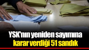 YSK'nın yeniden sayımına karar verdiği 51 sandık