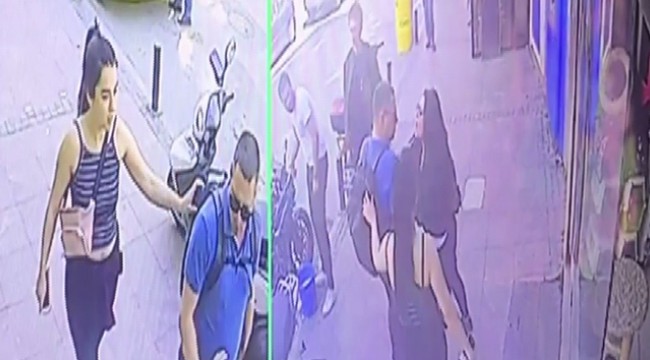 Bir turist birlikte yürüdüğü Türk kız arkadaşlarından birini darp etti