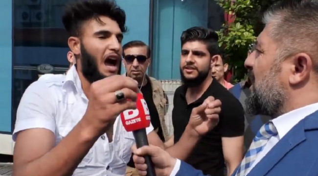Bursa'da sokak röportajında 'Kafa keseceğim' diyen kişi gözaltına alındı