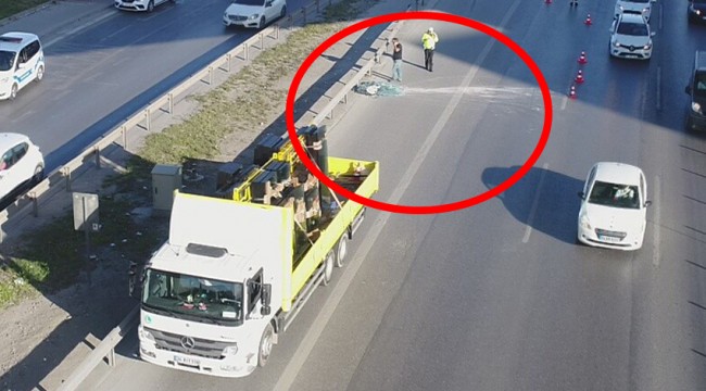 E-5'te dev camlar kamyondan yola savruldu faciadan dönüldü