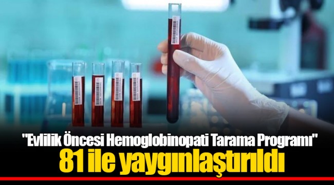"Evlilik Öncesi Hemoglobinopati Tarama Programı" 81 ile yaygınlaştırıldı
