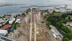 Haydarpaşa’da ortaya çıkan 1700 yıllık tarih havadan görüntülendi