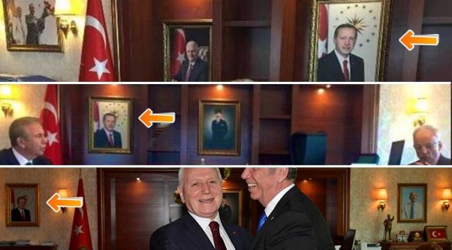 Mansur Yavaş'ın odasındaki Erdoğan portresinin yolculuğu sosyal medyanın dikkatinden kaçmadı