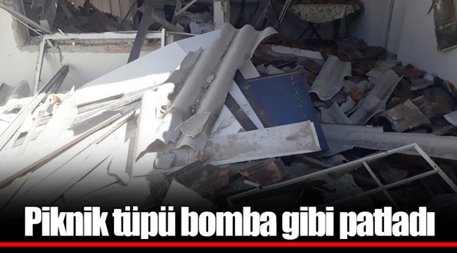 Piknik tüpü bomba gibi patladı