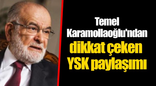 Temel Karamollaoğlu'ndan dikkat çeken YSK paylaşımı