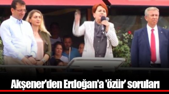 Akşener'den Erdoğan'a 'özür' soruları