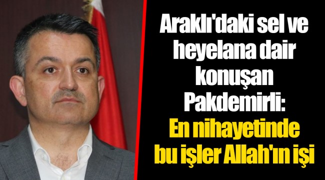 Araklı'daki sel ve heyelana dair konuşan Pakdemirli: En nihayetinde bu işler Allah'ın işi