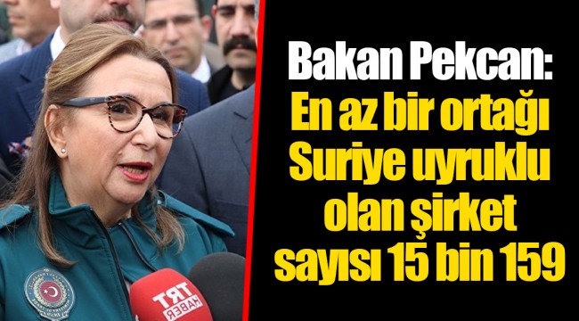 Bakan Pekcan: En az bir ortağı Suriye uyruklu olan şirket sayısı 15 bin 159
