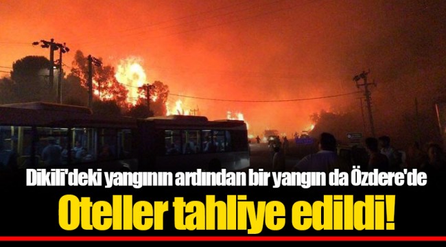 Dikili'deki yangının ardından bir yangın da Özdere'de