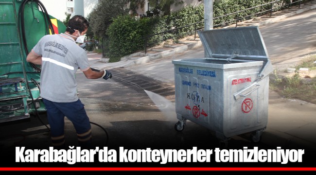 Karabağlar'da konteynerler temizleniyor