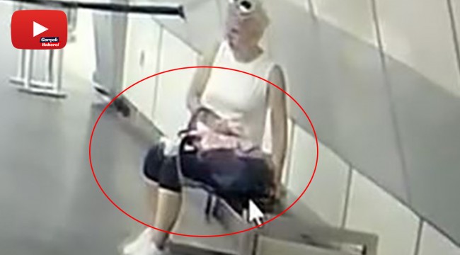Metro istasyonunda telefon çalan kadın hırsız kamerada