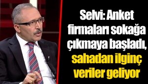 Selvi: Anket firmaları sokağa çıkmaya başladı, sahadan ilginç veriler geliyor