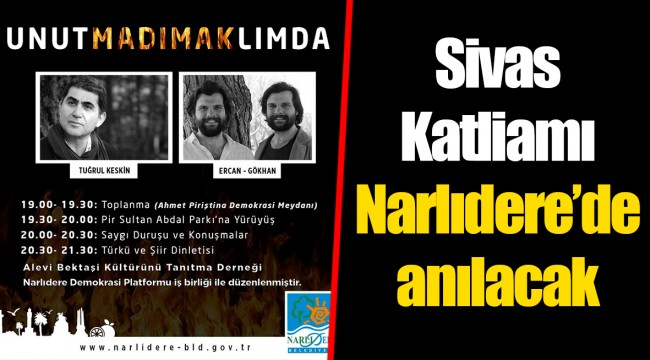 Sivas Katliamı Narlıdere’de anılacak