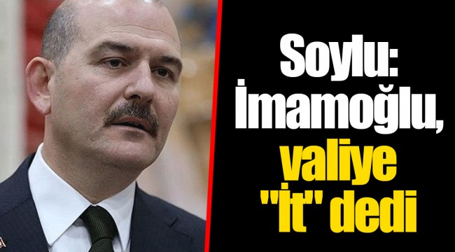 Soylu: İmamoğlu, valiye "İt" dedi