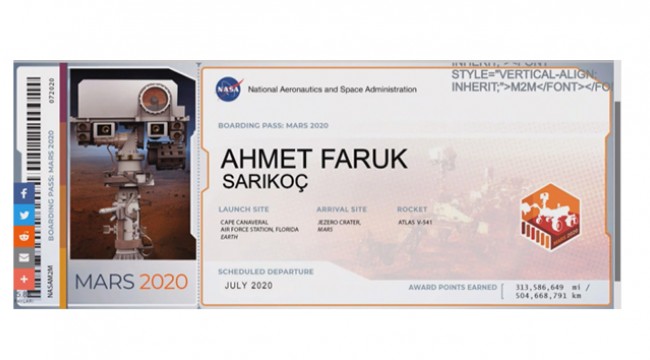 2,5 milyon Türk ismini Mars'a göndermek istiyor