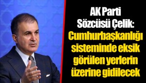 AK Parti Sözcüsü Çelik: Cumhurbaşkanlığı sisteminde eksik görülen yerlerin üzerine gidilecek