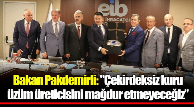Bakan Pakdemirli: "Çekirdeksiz kuru üzüm üreticisini mağdur etmeyeceğiz”