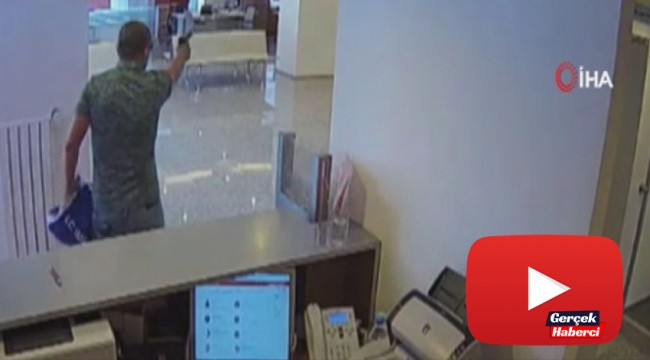 Banka şubesinde soygun girişimi kamerada